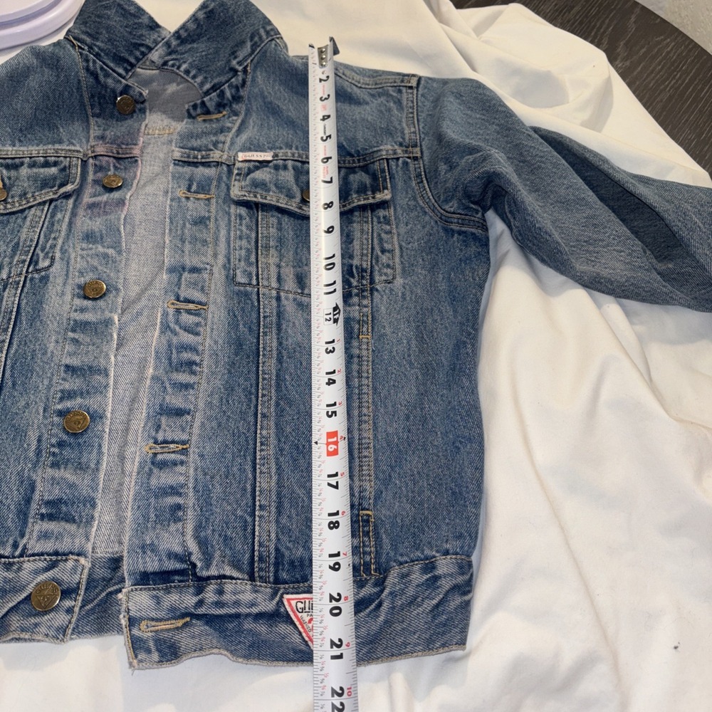 Vintage Guess Denim Jean Jacket Georges Marciano Design USA Size L 80's Seephoto - Picture 8 of 11